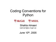 Coding Conventions for Python