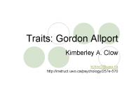Traits: Gordon Allport
