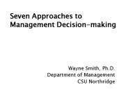 Seven Approaches to Management Decision-making