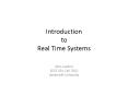 Introduction to Real Time Systems PowerPoint PPT Presentation