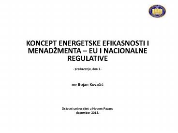 KONCEPT ENERGETSKE EFIKASNOSTI I MENAD