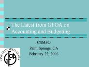 The Latest from GFOA on Accounting and Budgeting
