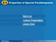 Properties of Special Parallelograms