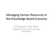 Managing Human Resources in the Knowledge Based Economy