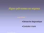 Algies pelviennes en urgence