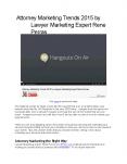 Attorney Lawyer Marketing Trends for 2014 to 2015 PowerPoint PPT Presentation