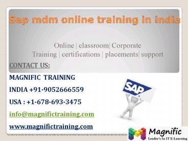 sap mdm online training in india