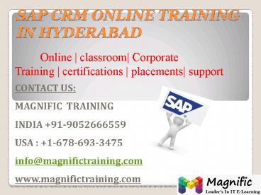 sap crm online training in hyderabad