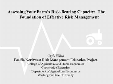 Assessing Your Farm's Risk-Bearing Capacity: The Foundation of Effective Risk Management