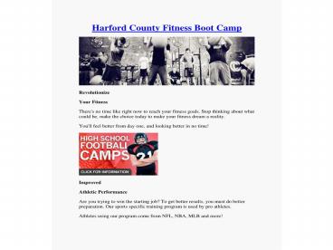 Harford County Fitness Boot Camp