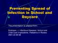 Preventing Spread of Infection in School and Daycare PowerPoint PPT Presentation