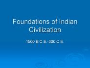 Foundations of Indian Civilization