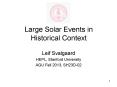Large Solar Events in Historical Context PowerPoint PPT Presentation
