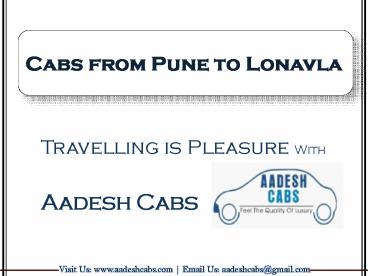 Cabs from Pune to Lonavla