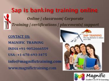 SAP BANKING ONLINE TRAINING IN INDIA