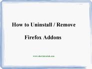 How to uninstall firefox add-ons - shorttutorials