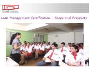 Lean Management Certification - Scope and Prospects