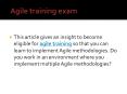 How to appear for Agile training exam? PowerPoint PPT Presentation