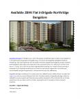 Looking 2BHK Flats for sale in Brigade Northridge Bangalore
