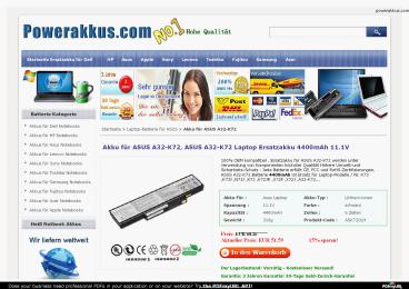 Akku für ASUS A32-K72, ASUS A32-K72 Laptop Ersatzakku