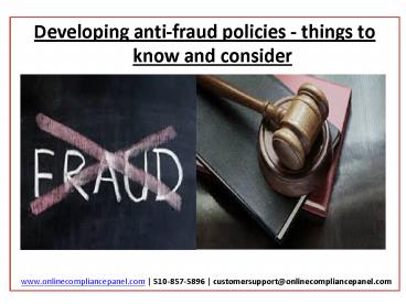Developing anti-fraud policies - things to know and consider