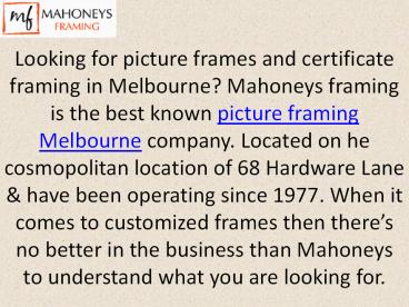 Melbourne's Best Picture Framing Shop