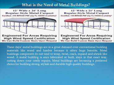 What is the Need of Metal Buildings