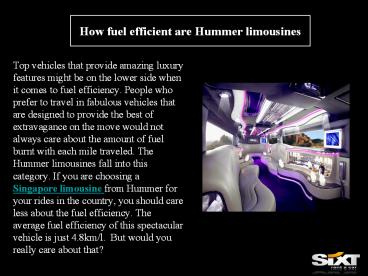 How fuel efficient are Hummer limousines