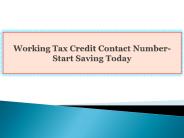 Working Tax Credit Contact Number-Start Saving Today