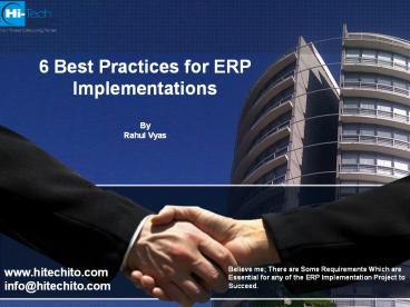 6 Best practices for ERP Implementations