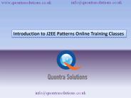 Introduction to J2EE Patterns Online Training Classes