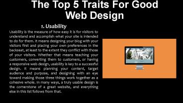 The Top 5 Traits For Good Web Design