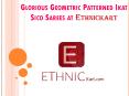 Glorious Geometric Patterned Ikat Sico Sarees at Ethnickart