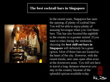 The best cocktail bars in Singapore