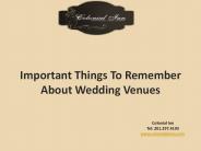 Important Things To Remember About Wedding Venues