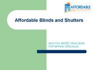 Affordable Blinds & Shutters