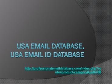 USA Email Database, USA Email id Database, USA Emails List, Email Database USA
