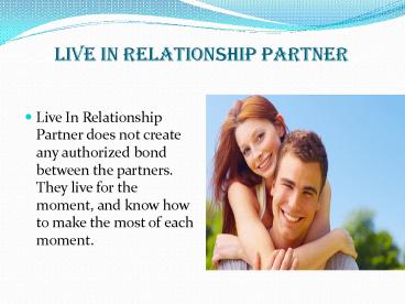 Live In Relationship Partner