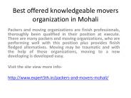 Expert movers in Mohali organization
