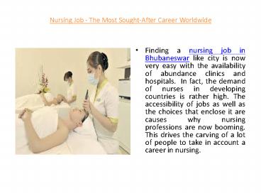Nursing Job In Bhubaneswar