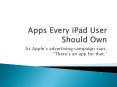 Apps Every iPad User Should Own PowerPoint PPT Presentation