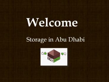Storage Services and Self Storage Facility in Abu Dhabi