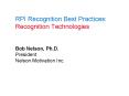 RPI Recognition Best Practices: Recognition Technologies PowerPoint PPT Presentation