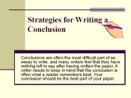 Strategies for Writing a Conclusion