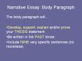 Narrative Essay: Body Paragraph PowerPoint PPT Presentation