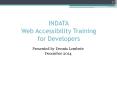 INDATA Web Accessibility Training for Developers PowerPoint PPT Presentation