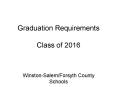 Graduation Requirements Class of 2016 PowerPoint PPT Presentation