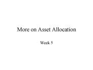 More on Asset Allocation