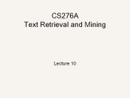 CS276A Text Retrieval and Mining