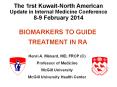 BIOMARKERS TO GUIDE TREATMENT IN RA PowerPoint PPT Presentation